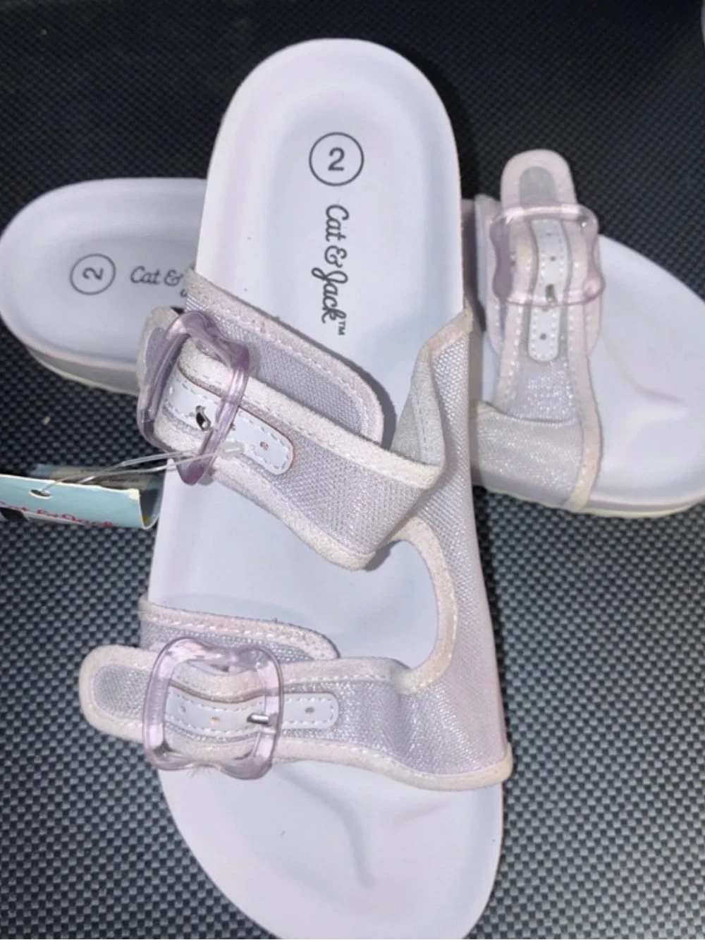 Cat & Jack Light Pink Double Buckle Slide Sandals